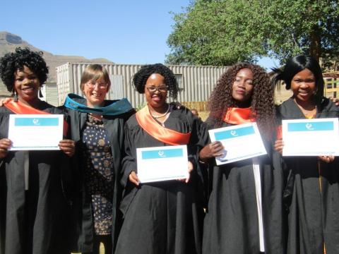 Our first 4 ECD teachers graduating after 2 years of training